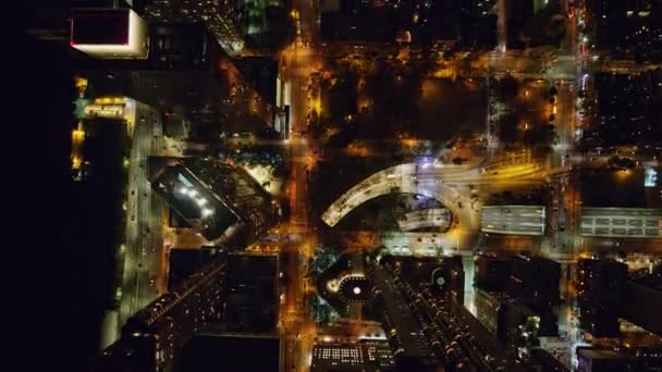 Nyc New York Aerial V103 Paisaje Nocturno Vertical Del Barrio — Vídeo de stock