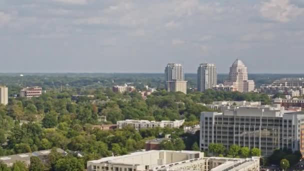 Charlotte North Carolina Aerial V21 Panorama Del Paesaggio Urbano Ottobre — Video Stock