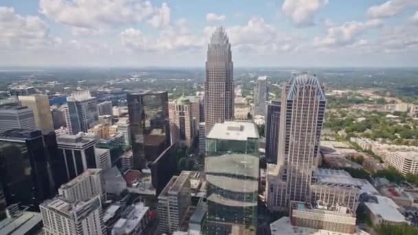 Charlotte Caroline Nord Aerial V15 Birdseye Vertical Looking Downtown Buildings — Video