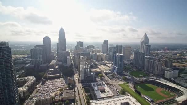 Charlotte North Carolina Aerial Panning Downtown Charlotte Październik 2017 — Wideo stockowe