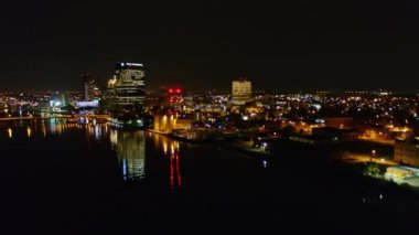 Toledo Ohio Havacılık - Maumee Nehri etrafında Panning davası ve gece köprü trafiği - Ekim 2017