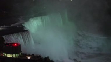 Niagara Şelalesi Ontario Havacılık v14 American Falls 'un çevresini çevreleyen yeşil renkte - Ekim 2017
