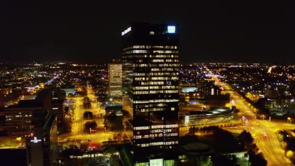 Toledo Ohio Aerial Vzestupný Panning Pohled Centrum Města Výškovým Detailem — Stock video