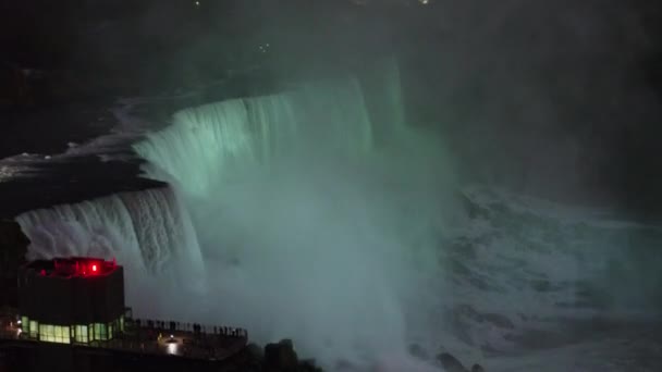 Niagara Falls Ontario Aerial V14 Panorámica Alrededor American Falls Detalle — Vídeo de stock