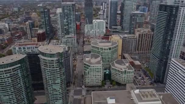 Toronto Ontario Aerial Panning Birdseye Torno Paisagem Urbana Centro Outubro — Vídeo de Stock