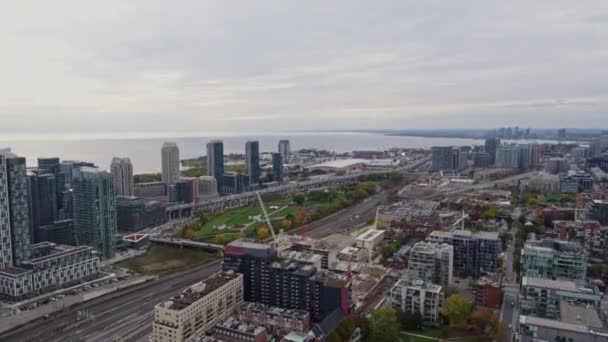 Toronto Ontario Aerial Panoramatický Pohled Okolí Niagara Říjen 2017 — Stock video