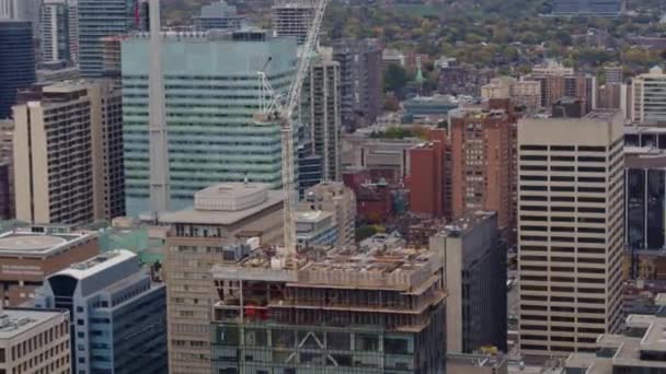 Toronto Ontario Aerial V22 Heranzoomen Von Baudetails Der Vogelperspektive Oktober — Stockvideo