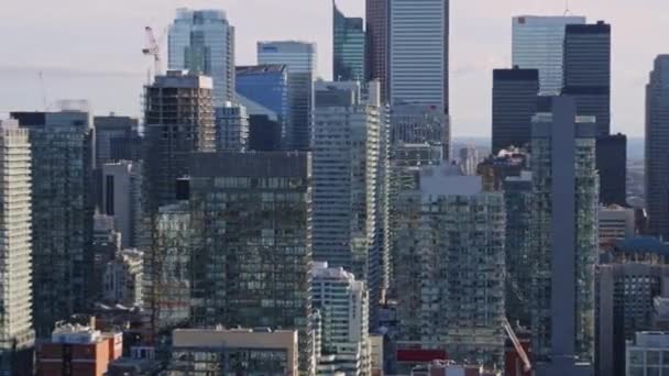 Toronto Ontario Aerial V35 Widok Śródmieścia Panorama Miasta Południa Północy — Wideo stockowe