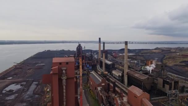 Hamilton Industrial Sector Ontario Aerial V10 Perspectives Diverses Vues Panoramiques — Video