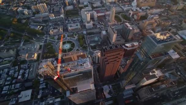 Philadelphia Pennsylvania V16 Aérea Panorâmica Birdseye Centro Cidade Com Construção — Vídeo de Stock