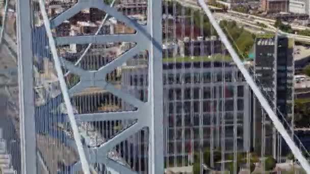 Philadelphia Pennsylvania Aerial V53 Vogelauge Von Ben Franklin Brücke Von — Stockvideo