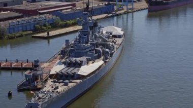 Philadelphia Pennsylvania Havacılık v49 Panning kuş bakışı New Jersey bankasının savaş gemisinin ayrıntıları - Ekim 2017