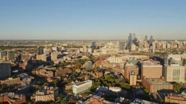 Philadelphia Pennsylvania Havacılık v79 Şehir ve Üniversite Şehri Panoramik Manzarası - Ekim 2017