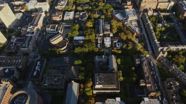 Philadelphia Pennsylvania Aerial V82 Perspectiva Birdseye Voando Através Coração Universidade — Vídeo de Stock