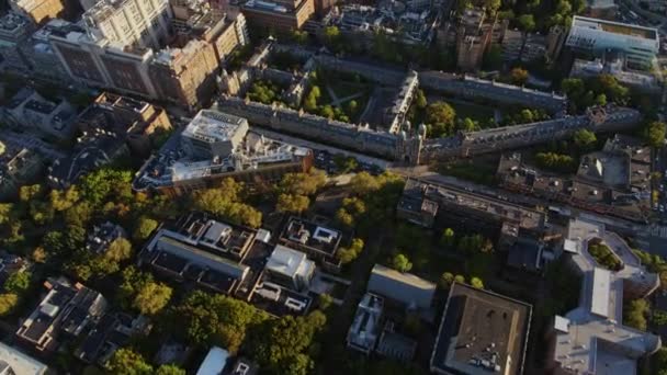 Philadelphia Pennsylvania Aerial V83 Perspectiva Birdseye Penn Voando Quadrangle Direção — Vídeo de Stock