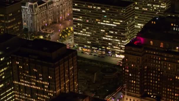 Philadelphia Pennsylvania Aerial V110 Low Vantage Birdseye Rotating Full Cityscape — Stock video