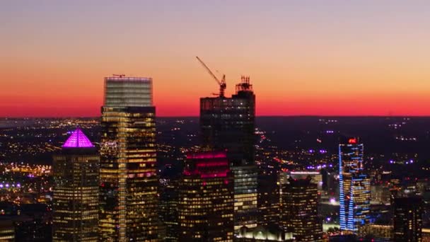 Philadelphia Pennsylvania Aerial V97 Slow Panoramic Downtown Skyline Cityscape Backdrop — Stock Video