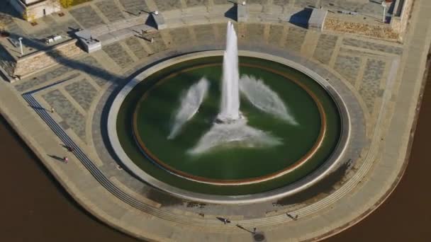 Pittsburgh Pennsylvania Aerial V12 Panning Birdseye Close Park Fountain Οκτώβριος — Αρχείο Βίντεο