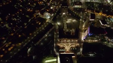 Providence Rhode Island Havacılık v6 Panning Birdeye gece manzarasına bakıyor - Ekim 2017