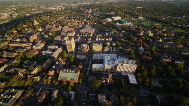 Providence Rhode Island Aerial V29 Birdseye Άποψη Του College Hill — Αρχείο Βίντεο