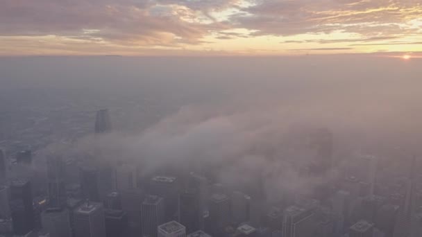旧金山航空V86多个鸟瞰部分的金融城景观日落 2018年12月 — 图库视频影像