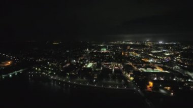Charleston Güney Carolina Havayolları v2 Cooper Nehri ve Fransız Mahallesi Gece Görüşü - Ekim 2017