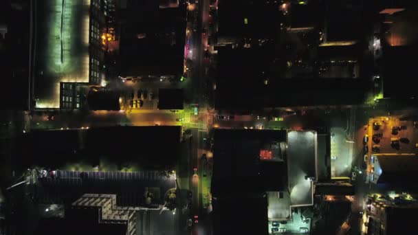 Charleston Jižní Karolína Aerial Vertikální Noční Pohled Nízko Nad Francouzskou — Stock video