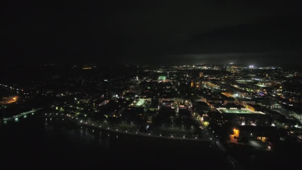 Charleston Caroline Sud Vue Aérienne Birdseye Nuit Rivière Cooper Quartier — Video