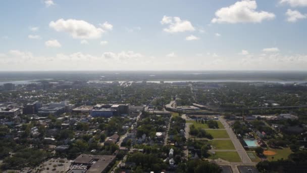 Charleston South Carolina Aerial V75 Panning Rond Stadsgezicht Oktober 2017 — Stockvideo