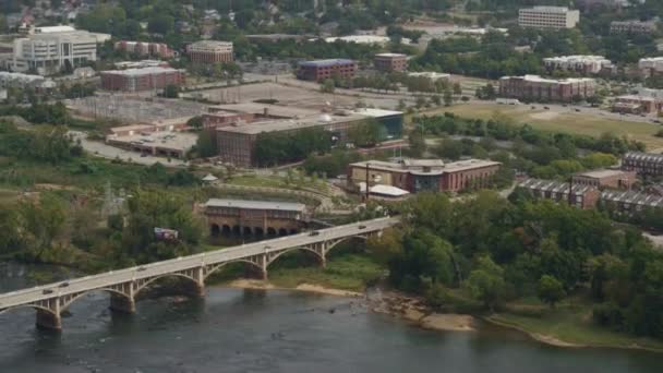 Columbia South Carolina Aerial V20 Vista Birdseye Del Río Congaree — Vídeos de Stock