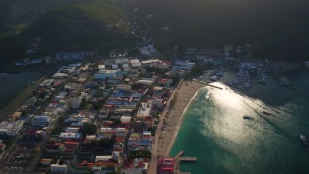 Maartin Aerial V38 Volar Sobre Philipsburg Panorámica Enero 2016 — Vídeos de Stock