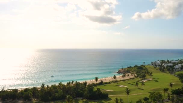 Maartin Aerial V60 Flying Low Golf Course Mullet Bay Panning — Video Stock