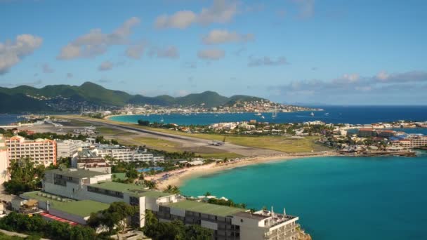 Maartin Aerial V58 Flying Low Maho Reef Area Views Commercial — Stock Video