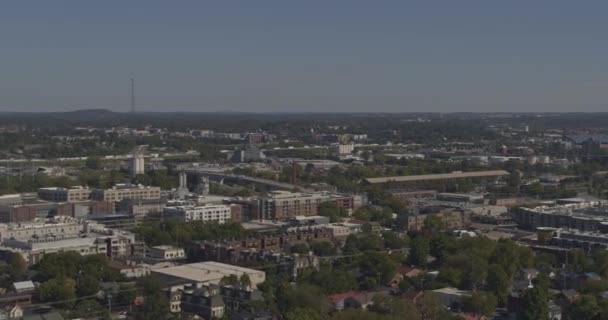 Nashville Tennessee Aerial Panoramic Cityscape View East Bank District Downtown — Stock video