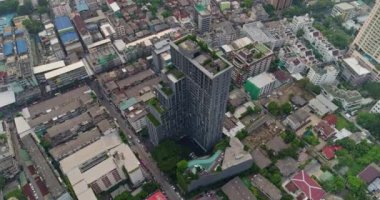Thung Maha Mek 'in şehir manzarasına Bangkok Tayland Hava V4 dikey çatısı - Mart 2018
