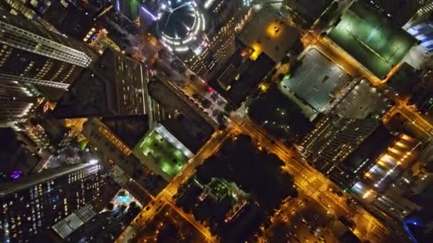 Charlotte North Carolina Havacılık Dikey Şehir Manzarası Gece Şehir Merkezinde — Stok video