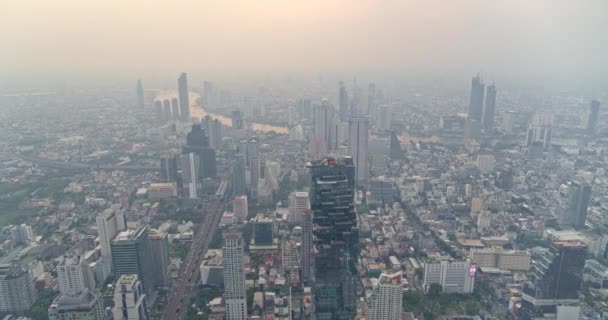 Bangkok Tailandia Aerial Vista Giratoria Del Paisaje Urbano Vertical Con — Vídeo de stock