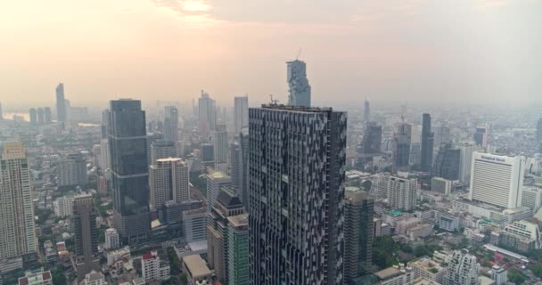 Bangkok Tailandia Aerial Vista Panorámica Del Paisaje Urbano Thung Maha — Vídeo de stock