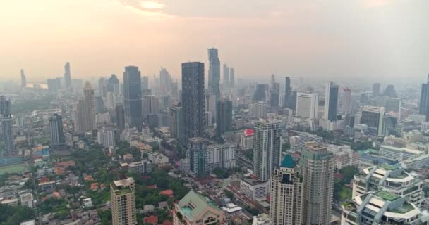 Bangkok Thailand Luchtfoto Hoge Vogelfoto Van Thung Maha Mek Stadsgezicht — Stockvideo