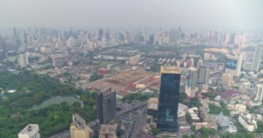 Bangkok Tayland Havacılık v9 Şehir Manzarası Panorama Lumphini Park Perspektifi - Mart 2018