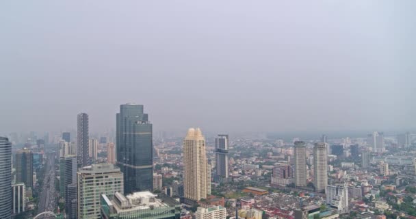 Bangkok Thaiföld Aerial V53 High Cityscape View Dipping Low Vertikális — Stock videók