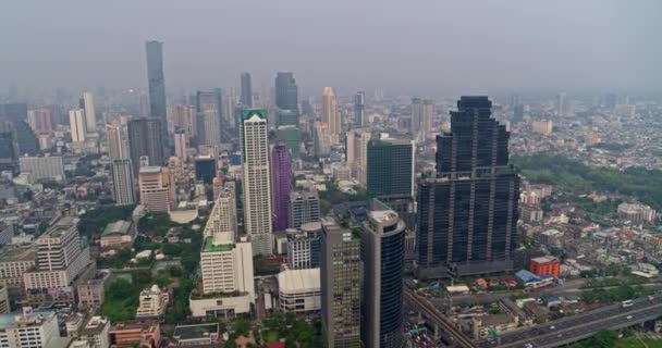 Bangkok Thailandia Aerial V48 Alta Vista Birdseye Del Paesaggio Urbano — Video Stock