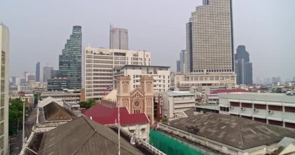 Bangkok Thailand Aerial V51 Lav Til Høj Fugleperspektiv Havnefronten Til – Stock-video