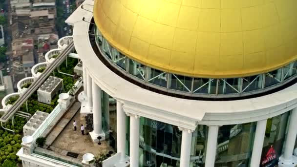 Bangkok Thailanda Aerial V64 Timid Vedere Detaliată Verticală Acoperișului Turnului — Videoclip de stoc