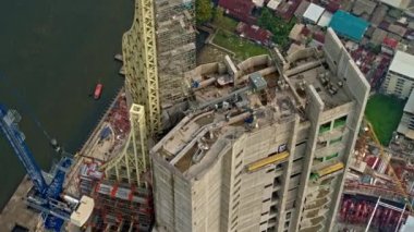 Bangkok Tayland Havacılık V67 Birdeye İkamet inşaatının dikey görüntüsüne - Mart 2018