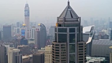 Bangkok Tayland Havacılık v91 Panoramik şehir manzarası Kule önplanda - Mart 2018