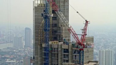 Bangkok Tayland Havacılık v70 Panning, İkamet inşaatının yakın görüntüsü - Mart 2018