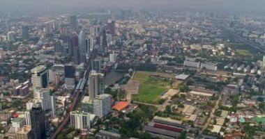 Bangkok Tayland Hava V109 Phaya Thai 'nin Yavaş Şehir Manzarası - Mart 2018