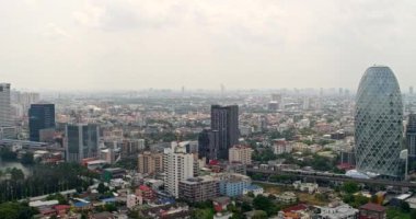 Bangkok Tayland Havacılık v102 Panning şehir manzarası Phaya Tayland Bölgesi - Mart 2018