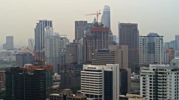 Bangkok Tailandia Aerial V88 Panorámica Alrededor Vista Del Paisaje Urbano — Vídeos de Stock